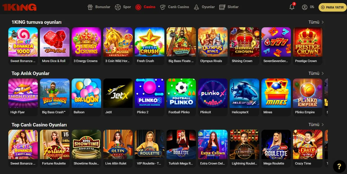 Casino ve oyun çeşitliliği: 1 King slot ve daha fazlası